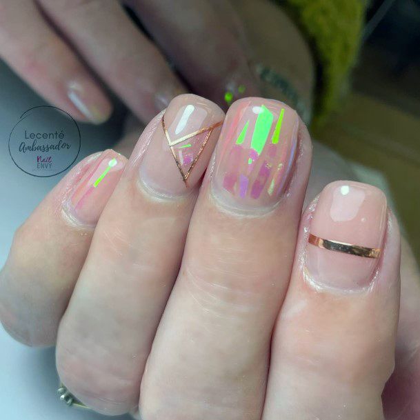 Girl With Graceful Broken Shattered Glass Nails