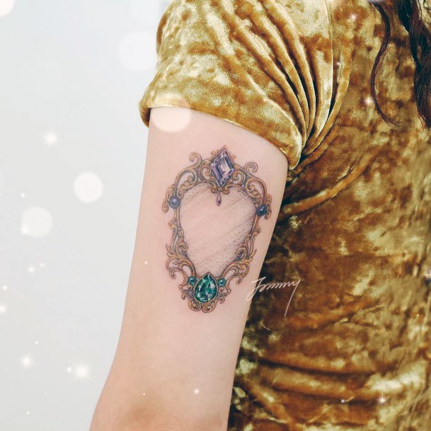 Girl With Graceful Brooch Tattoos