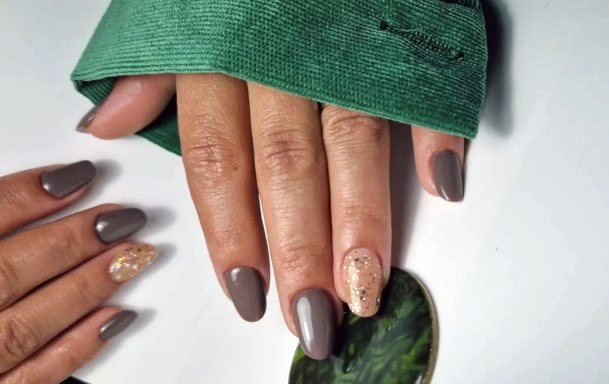 Girl With Graceful Brown Dress Nails