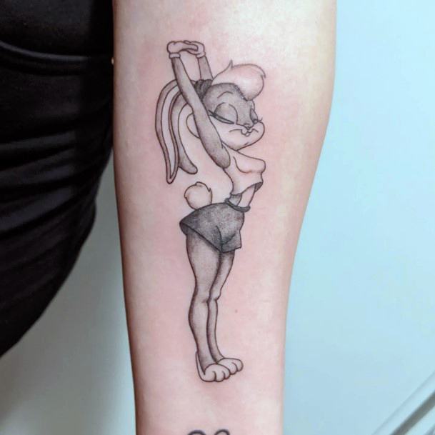 Girl With Graceful Bugs Bunny Tattoos