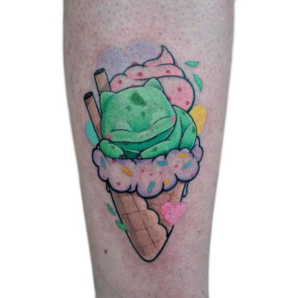 Girl With Graceful Bulbasaur Tattoos