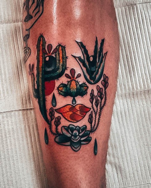 Girl With Graceful Cactus Tattoos