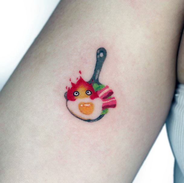 Girl With Graceful Calcifer Tattoos