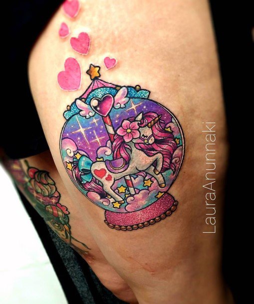 Girl With Graceful Carousel Tattoos
