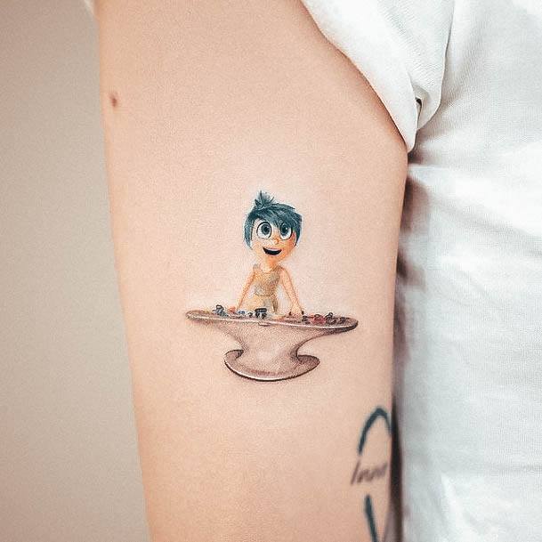 Girl With Graceful Cartoon Tattoos