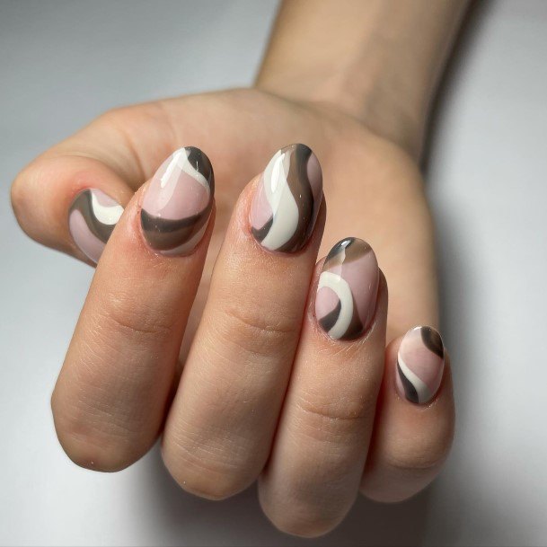 Girl With Graceful Coffee Nails