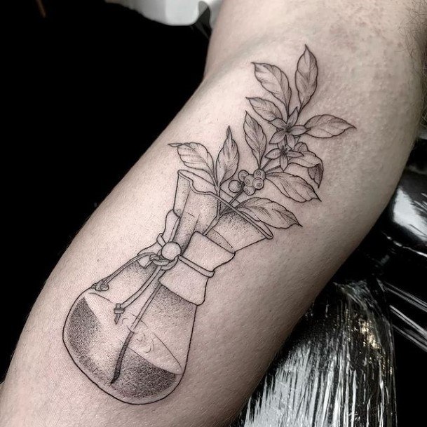 Girl With Graceful Coffee Pot Tattoos