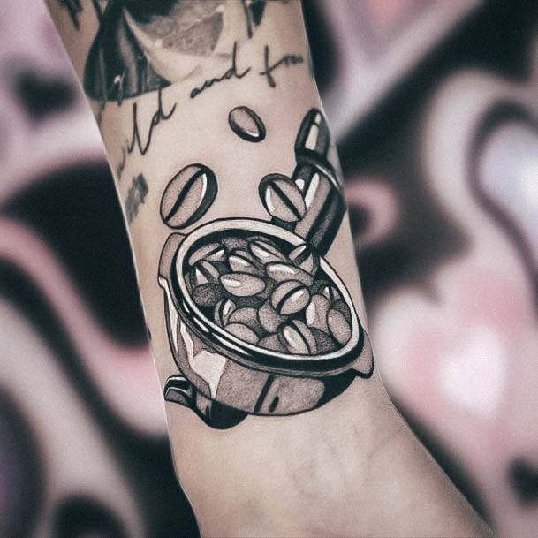 Girl With Graceful Coffee Tattoos