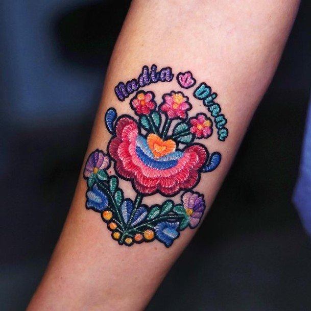 Girl With Graceful Color Tattoos