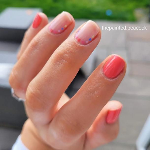 Girl With Graceful Coral Nails