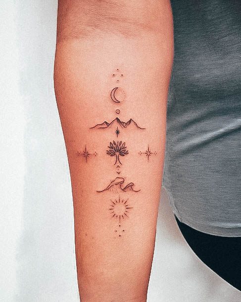 Girl With Graceful Cresent Moon Tattoos