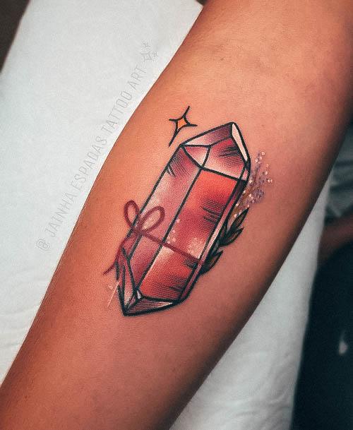 Girl With Graceful Crystal Tattoos