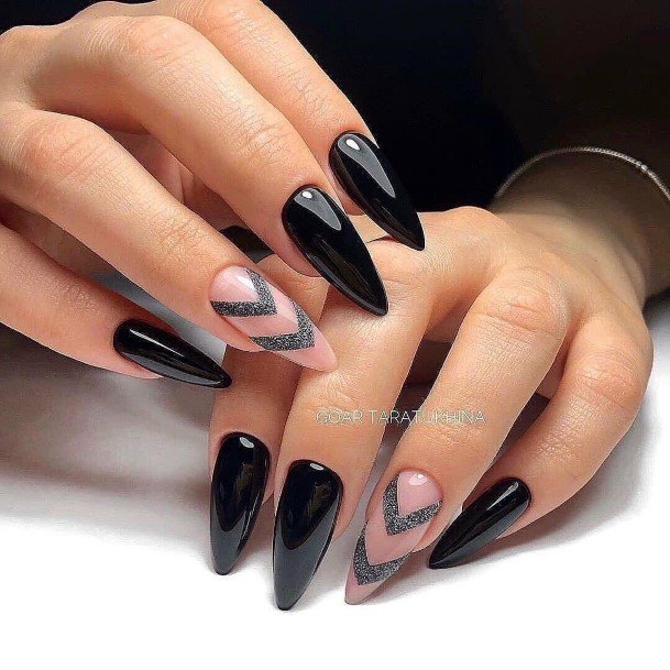 Girl With Graceful Dark Nails