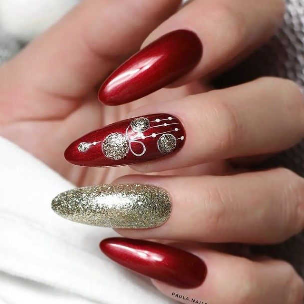 Girl With Graceful Deep Red Nails