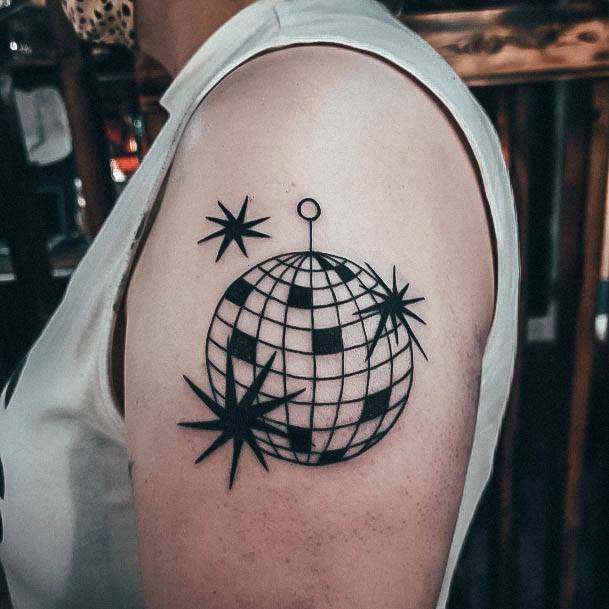 Girl With Graceful Disco Ball Tattoos