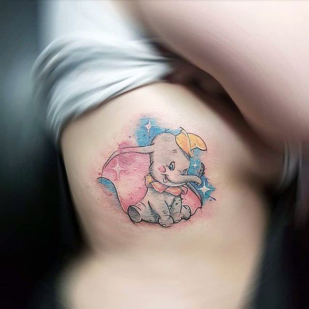 Girl With Graceful Dumbo Tattoos