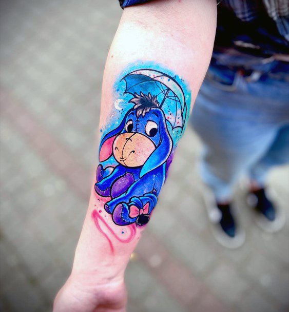 Girl With Graceful Eeyore Tattoos