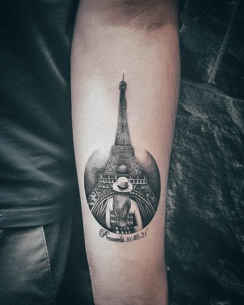 Girl With Graceful Eiffel Tower Tattoos