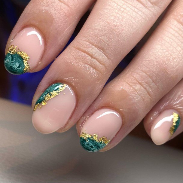 Girl With Graceful Emerald Green Nails