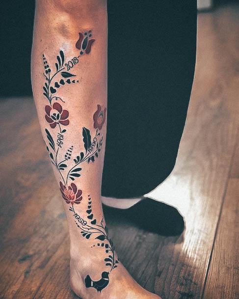 Girl With Graceful Family Tree Tattoos