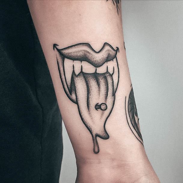 Girl With Graceful Fangs Tattoos