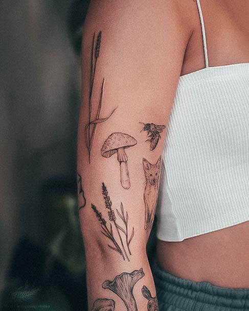 Girl With Graceful Forest Tattoos