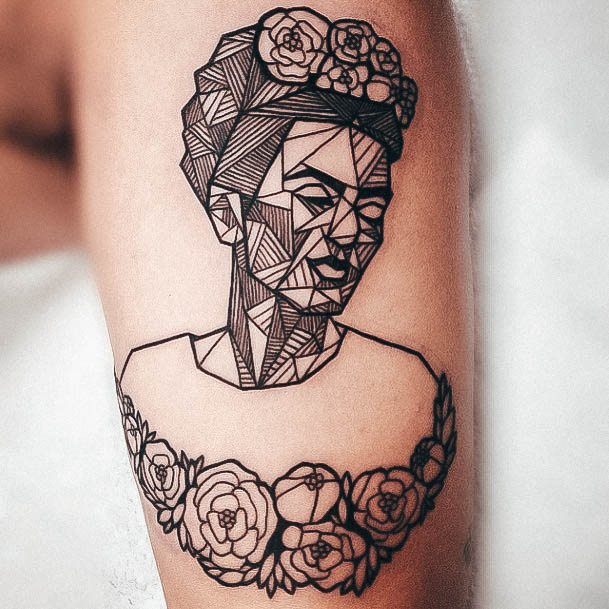 Girl With Graceful Frida Tattoos