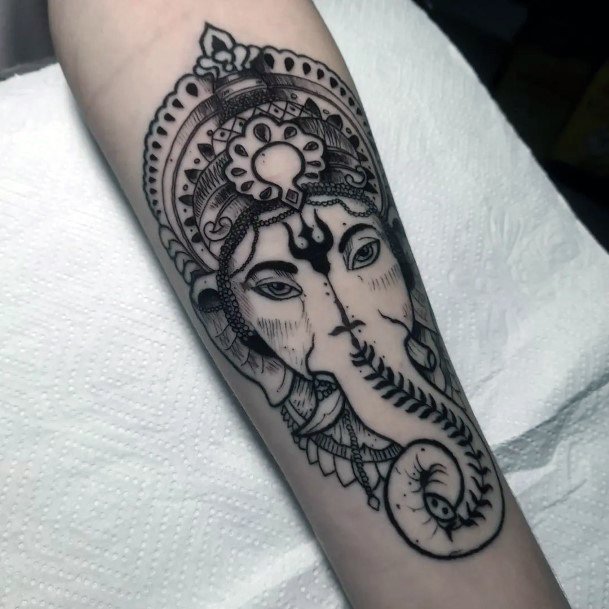 Girl With Graceful Ganesha Tattoos