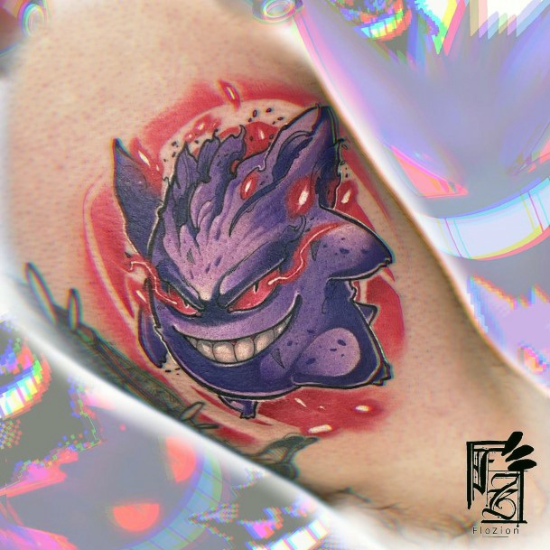 Girl With Graceful Gengar Tattoos