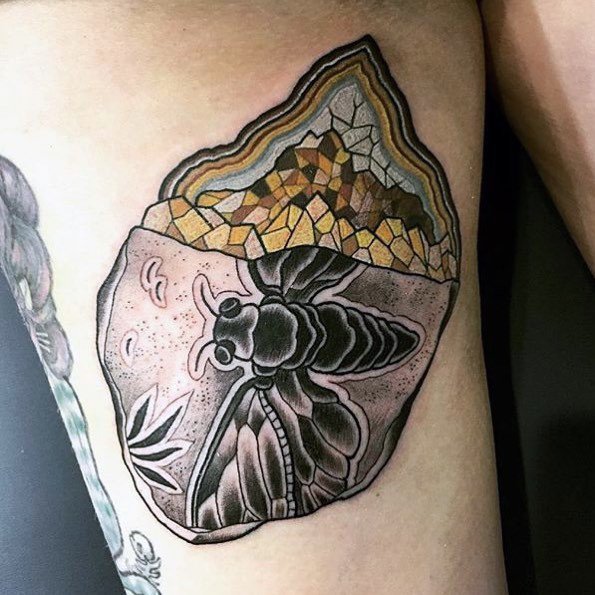 Girl With Graceful Geode Tattoos