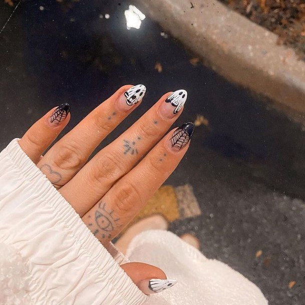 Girl With Graceful Ghost Nails