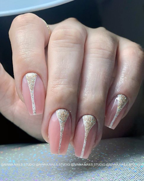 Girl With Graceful Gold Dress Nails