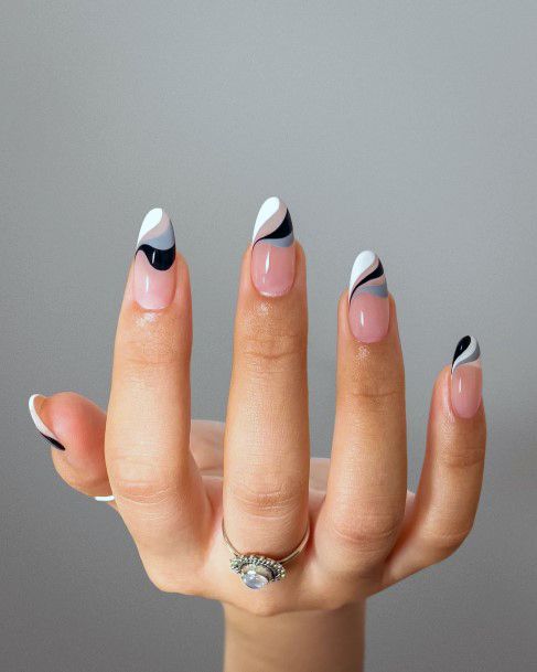 Girl With Graceful Grey Dress Nails