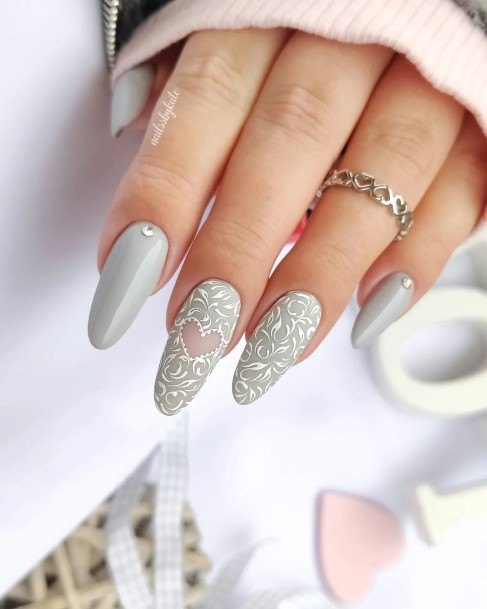 Girl With Graceful Grey Nails