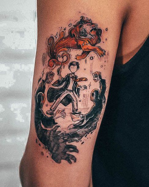 Girl With Graceful Harry Potter Tattoos