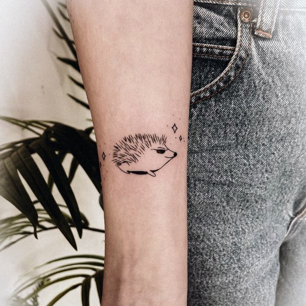 Girl With Graceful Hedgehog Tattoos