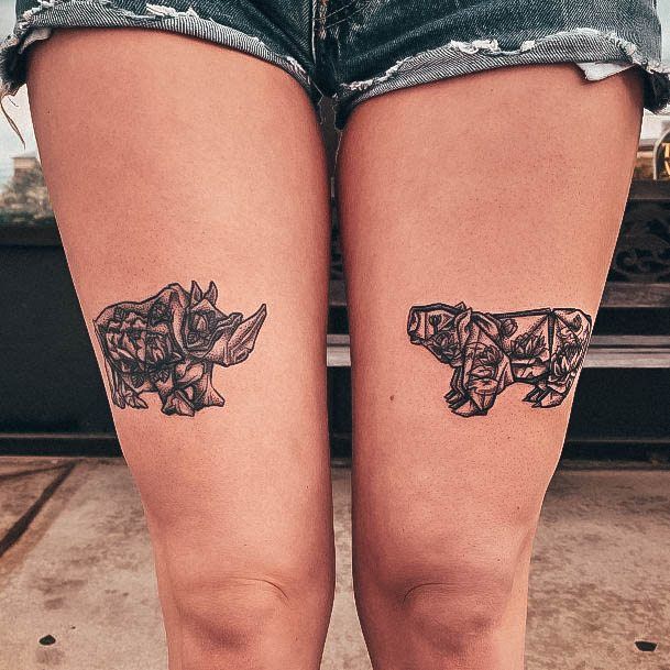 Girl With Graceful Hippo Tattoos