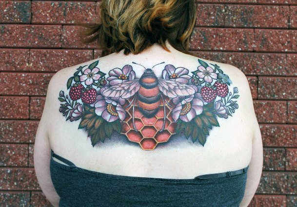 Girl With Graceful Honeycomb Tattoos