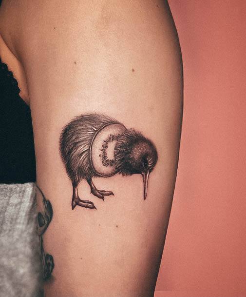 Girl With Graceful Kiwi Bird Tattoos