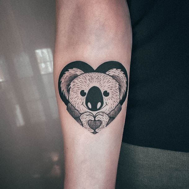 Girl With Graceful Koala Tattoos