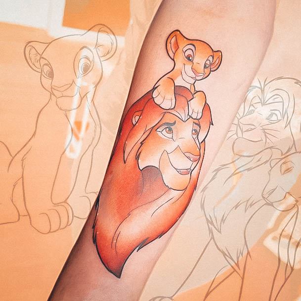 Girl With Graceful Lion King Tattoos