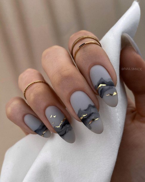 Girl With Graceful Matte Fall Nails