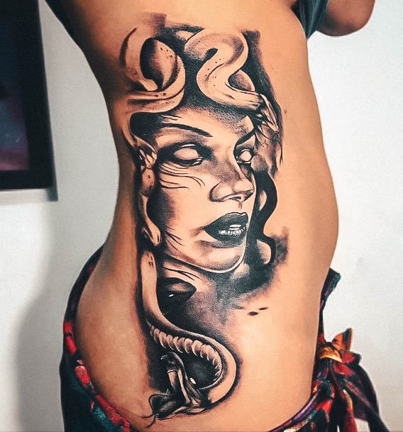 Girl With Graceful Medusa Tattoos