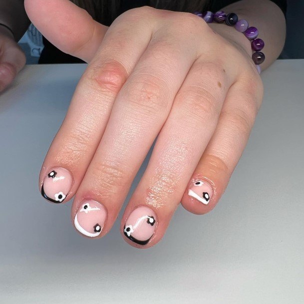 Girl With Graceful Monochrome Nails