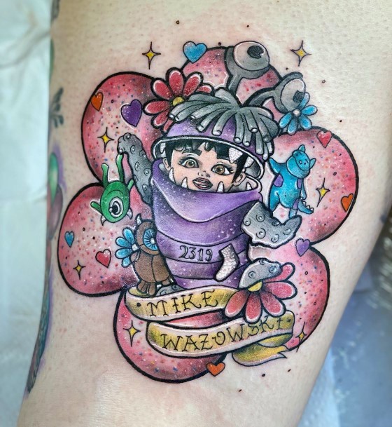 Girl With Graceful Monsters Inc Tattoos