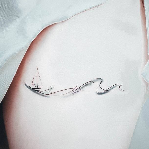 Girl With Graceful Ocean Tattoos