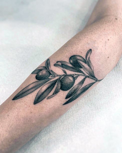 Girl With Graceful Olive Branch Tattoos