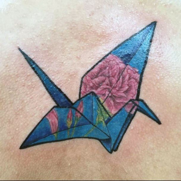 Girl With Graceful Origami Tattoos