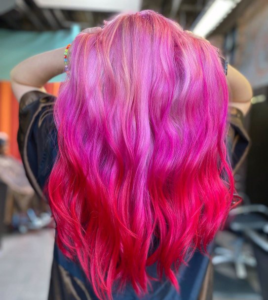 Girl With Graceful Pink Hairstyles