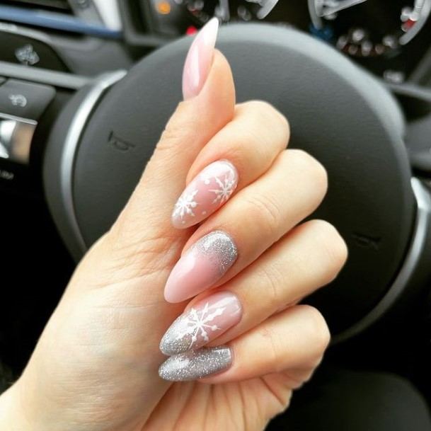 Girl With Graceful Pink Ombre Nails